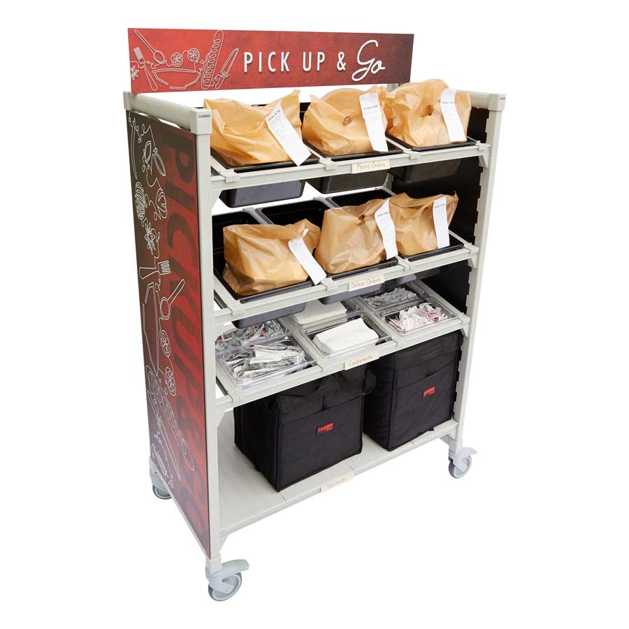 Cambro CPM244867FX2480 Camshelving Premium Series Flex Station, 1 Shelf, 3 Tiers w/ Angled Divider Bars, 24" x 48" x 67"