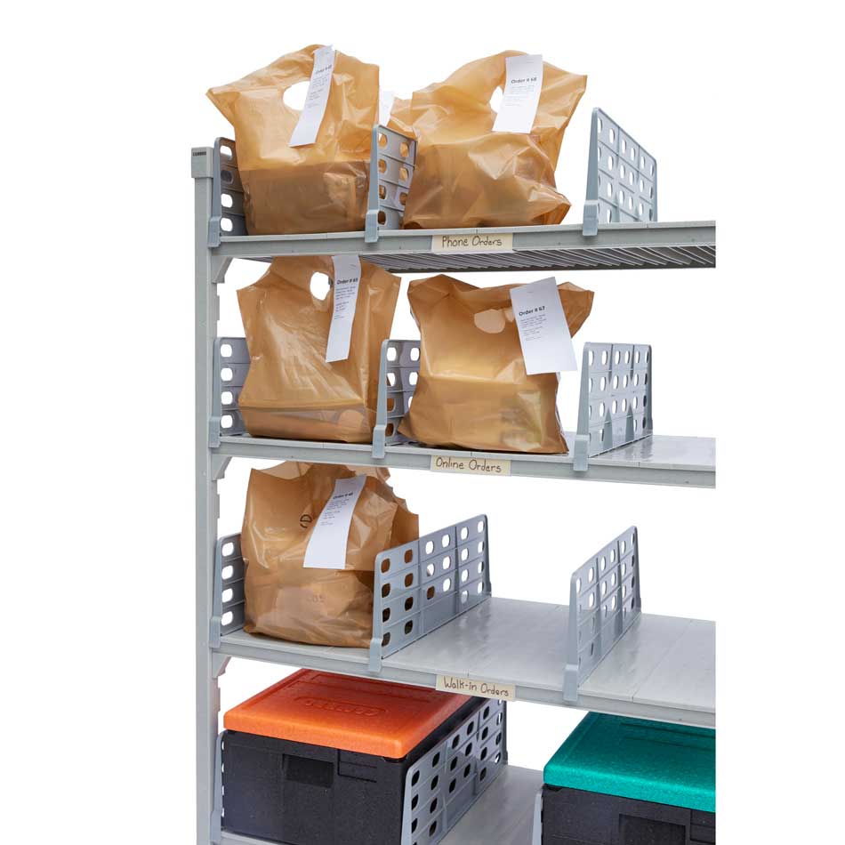 Cambro CPM244875FX4480 Camshelving Premium Series Flex Station, 4 Shelves w/ Divider Panels, 24" x 48" x 75" - Image 3