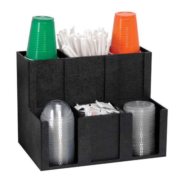 Dispense-Rite MCD-6BT Countertop Cup, Lid, Straw & Condiment Organizer, 6 section - Image 2