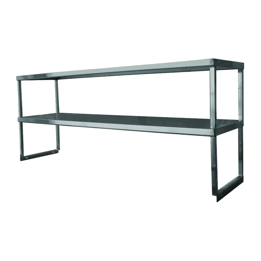 GSW DS-1272 Stainless Steel Heavy Duty Double Over Shelf, 72" x 12"