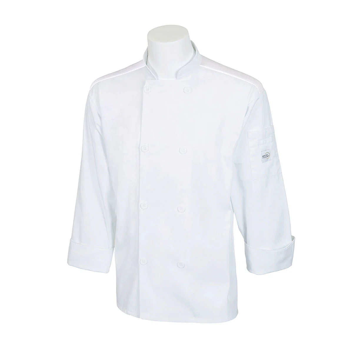 Mercer Millennia Air M60017WHL Unisex Chef Jacket w/ Shoulder Pocket, Large, White