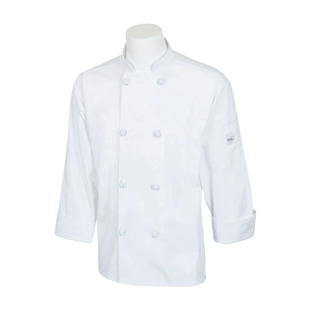 Mercer Millennia M60012WHM Unisex Chef Jacket w/ Shoulder Pocket, Medium, White