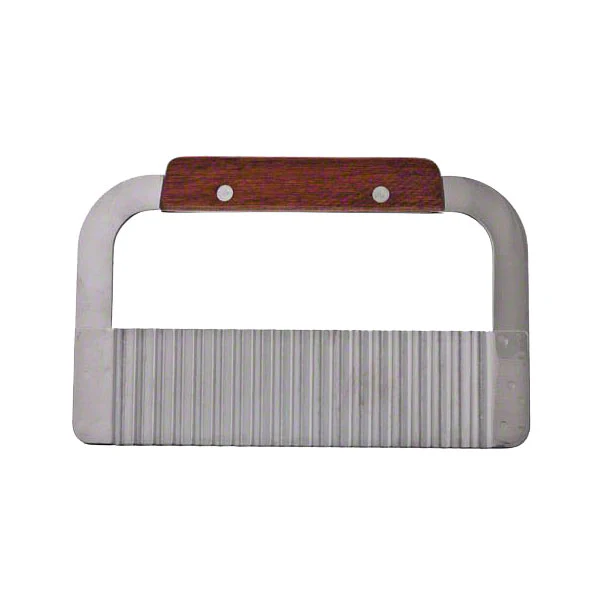 Stainless Steel Crinkle Garnisher w/ Wood Handle